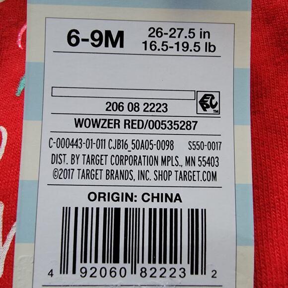 Cat & Jack Christmas Bodysuit Girls Sz‎ 6/9M Red Tulle Skirt 1 Pc Holiday Outfit - Picture 6 of 7